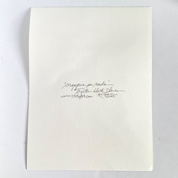 Crappie in Reeds Original Watercolor Wall Art Painting 11x14in Matted FrameReady - Picture 6 of 6